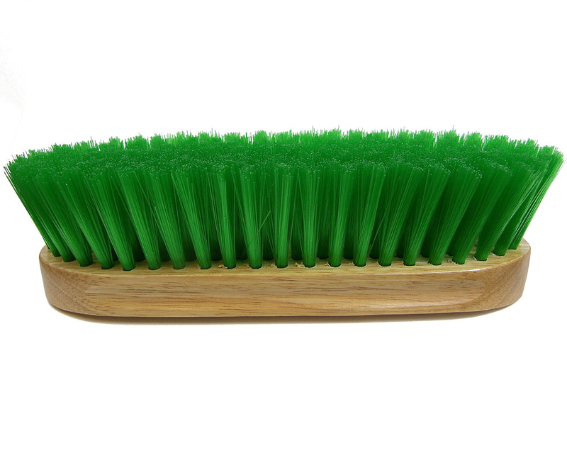 Intrepid International Bedford Horse Brush 9" - Nylon Bristles Brush with Wood Block for Horse Care and Horses Grooming Kit - Medium to Soft Bristles Green - PawsPlanet Australia
