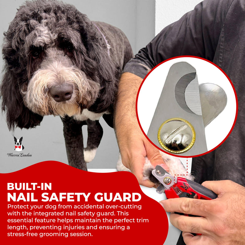 Warren London Dog Nail Clippers – Large Breed Nail Trimmer with Stainless Steel Blade, Safety Guard & Non-Slip Handle | Professional Grooming Tool for All Dog Sizes Large Nail Clippers - All Dog Sizes - PawsPlanet Australia