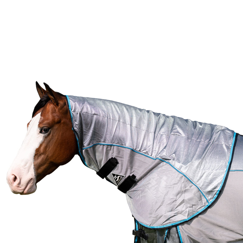 Professional's Choice Comfort-Fit Fly Neck Cover | Jersey Mesh Material | Universal Size (Pacific/Blue) Pacific/Blue