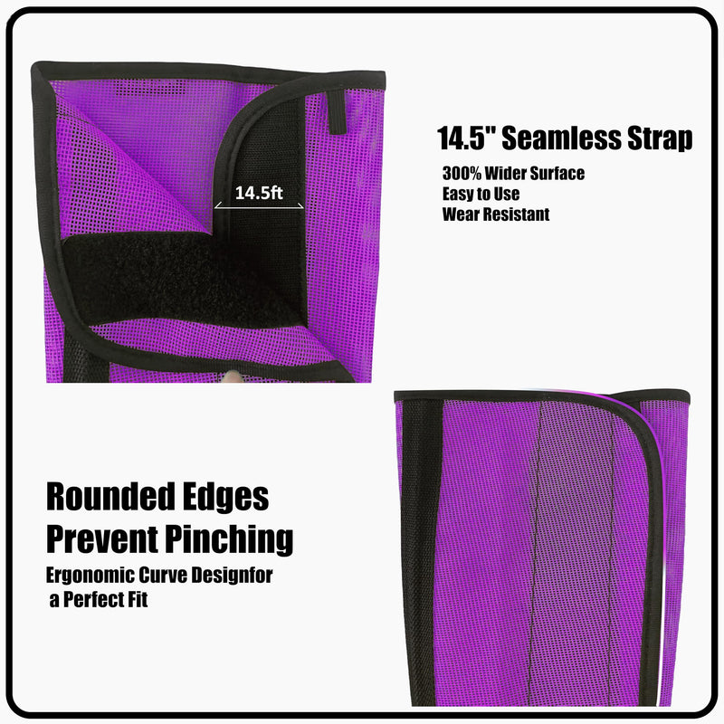 Mesh Horse Fly Boots Set of 4, Loose Fitting Shoofly Leggings for Horses with Breathable & Adjustable, Fly Leg Wraps for Horses Stop Annoying Stomping, Stay-on Comfortable Shoo Fly Boots (Purple)