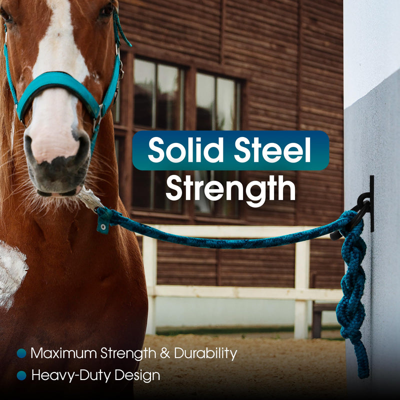 Horse Tie Ring - 2-3/8" inches Heavy-Duty Solid Steel Cross Tie Ring for Horses, Multi-Purpose Tie Down Horse Barn Supplies, Made in USA. - PawsPlanet Australia