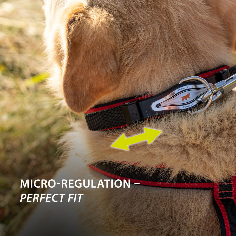 Ferplast Dog Collar ERGOCOMFORT, Collar for Small Size Dogs, Closure with Microadjustment, Soft Padding, Quick Release, Red 25-33 cm x 15 mm