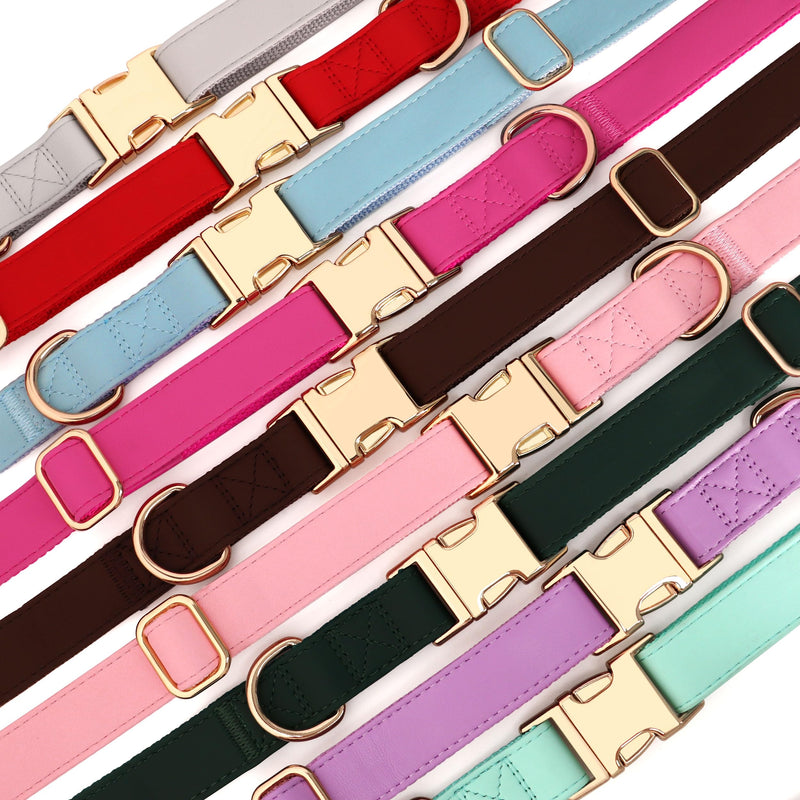 PET ARTIST PU Leather Dog Collar, Bright & Stylish Brown Dog Collar with Quick Release Gold Metal Buckle, Soft Nylon Padded Durable Pet Collars Adjustable for Small Dogs, Neck Fit 9-14" S: Fit 9-14" Neck(10-20 lbs)