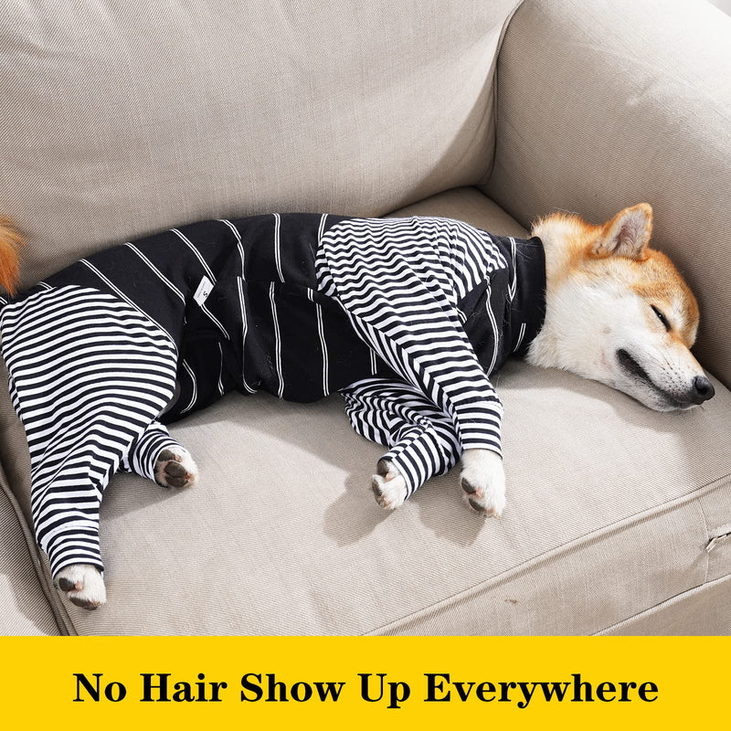 Dog Surgery Recovery Suit Onesie With Legs Long Sleeves Breathable Post Surgery Pyjamas Anti Lick Abdominal Wound Dog Cone Alternative For Pet Dogs (XL,Black) XL (Pack of 1) black