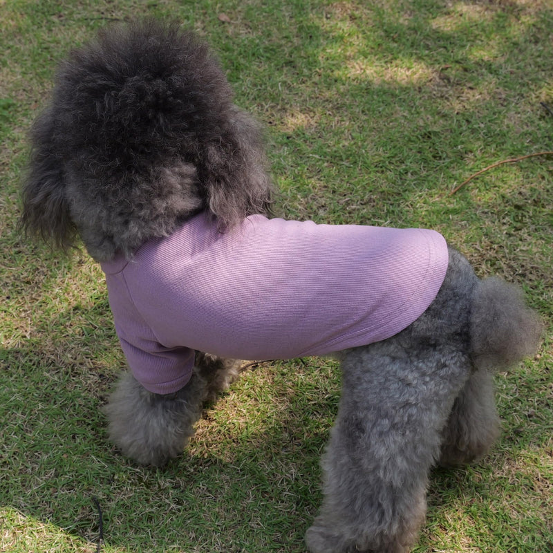 Lovelonglong Ribbed Dog T-Shirt Cotton Knitted Dog Sweaters for All Season Pet T-Shirts for Large Medium Small Dogs Taro Purple 3XL 3XL (for Large Dog)