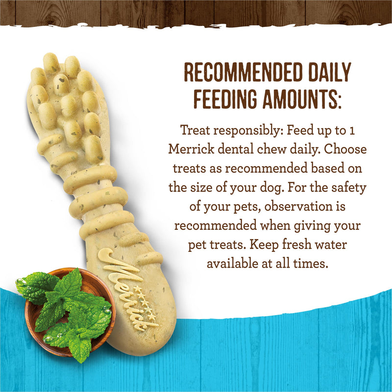 Merrick Fresh Kisses Dog Dental Chews Infused With Real Mint for Medium-Sized Dogs, Grain-Free Pet Treats, 23.0 oz. Box 22 Count (Pack of 1) - PawsPlanet Australia