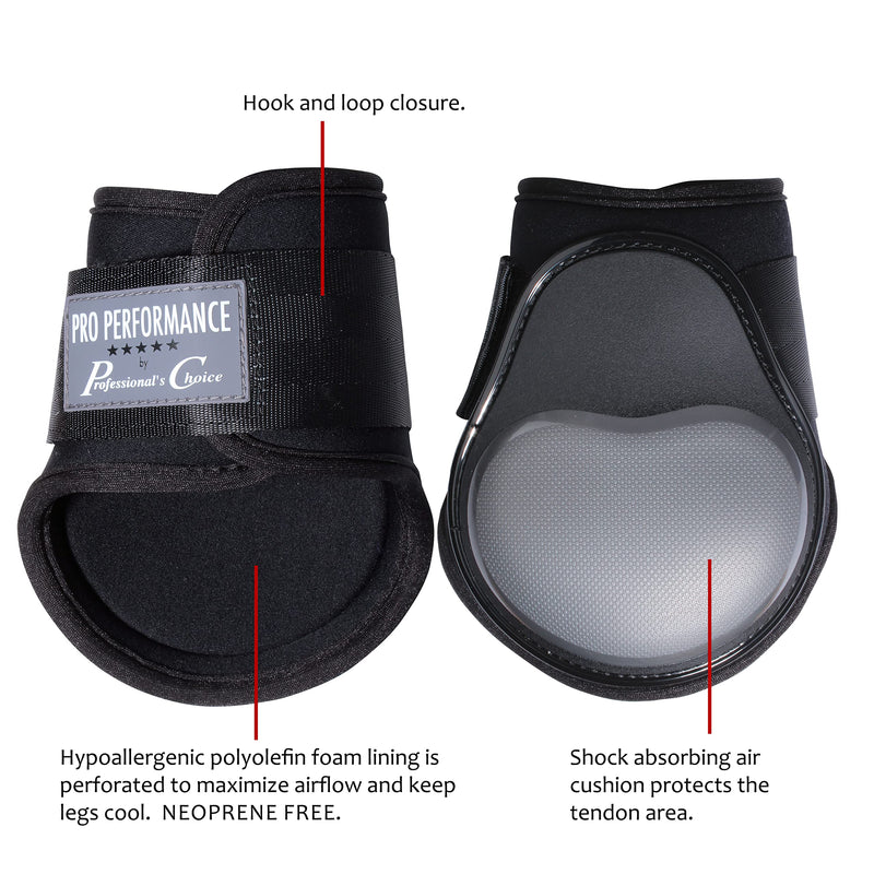 Professional's Choice Sports Medicine Products Pro Performance Fetlock Horse Boots Equestrian Sports | Black One Size - PawsPlanet Australia