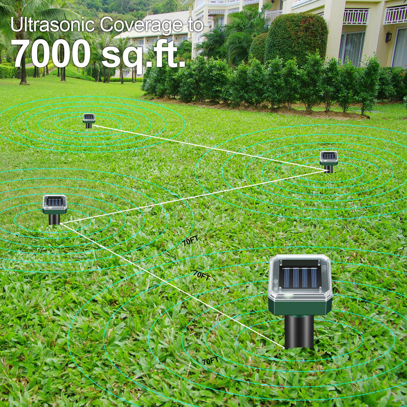 Mole Repellent for Lawns 8 Pack, Solar Powered Mole Repeller Ultrasonic Gopher Deterrent, Outdoor Waterproof Vole Vibration Stakes,Sonic Spike for Rodent Groundhog Snake Chipmunk - PawsPlanet Australia