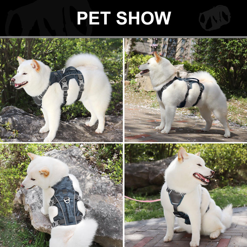 Escape Proof Dog Harness, Lightweight Full Body Pet Vest with Lift Handle and Leash Clip, Reflective Adjustable Small Dog Harness for Daily Walking(Grey,Chest:14-22") XS: Chest 14-22", Fit 8-12 lbs Grey - PawsPlanet Australia