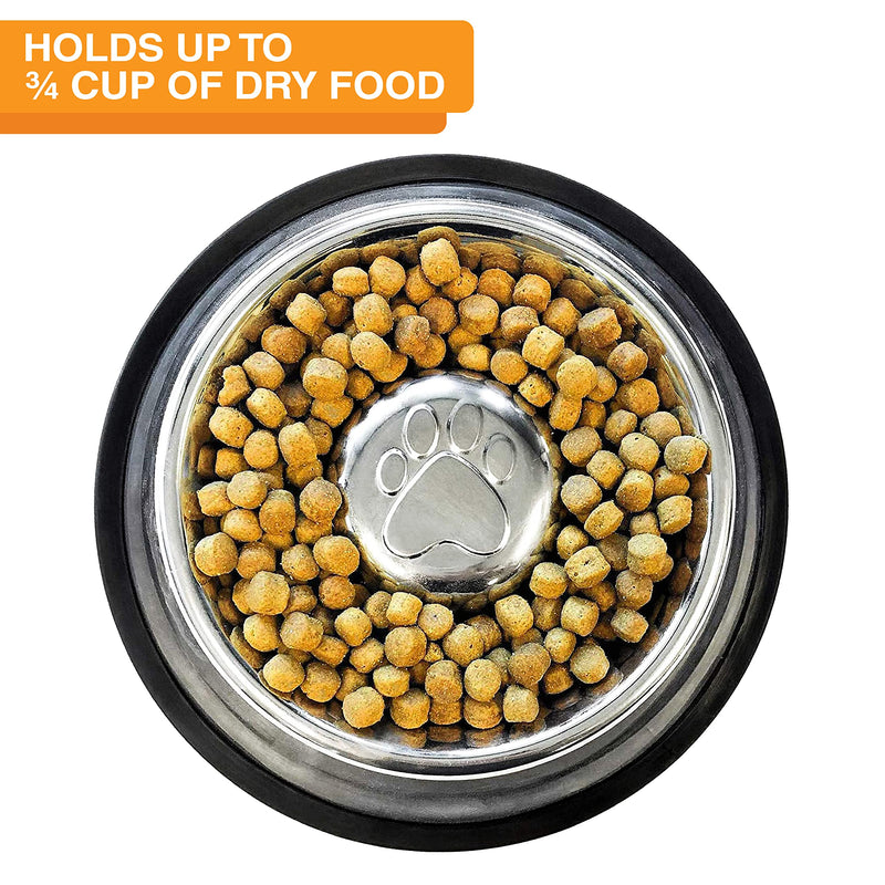 Neater Pet Brands Stainless Steel Slow Feed Bowl - Non-Tip & Non-Skid - Stops Dog Food Gulping, Bloat, Indigestion, and Rapid Eating (3/4 Cup) 3/4 Cup - PawsPlanet Australia