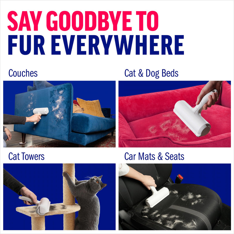 ChomChom Roller & Detailer Bundle - Pet Hair Remover and Reusable Lint Roller - ChomChom Cat and Dog Hair Remover for Furniture, Couch, Carpet, Clothing and Bedding - Multi-Surface Fur Removal Tool Black Detailer - PawsPlanet Australia