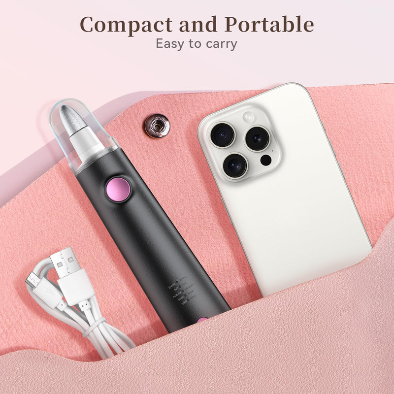 Electric Nail Drill, 8-in-1 Cordless Electric Nail File with LED Light, 5 Speeds Rechargeable Manicure and Pedicure Kit Hand Foot Care Tool for Nail Grinder Trim Polish for Women Baby Black - PawsPlanet Australia