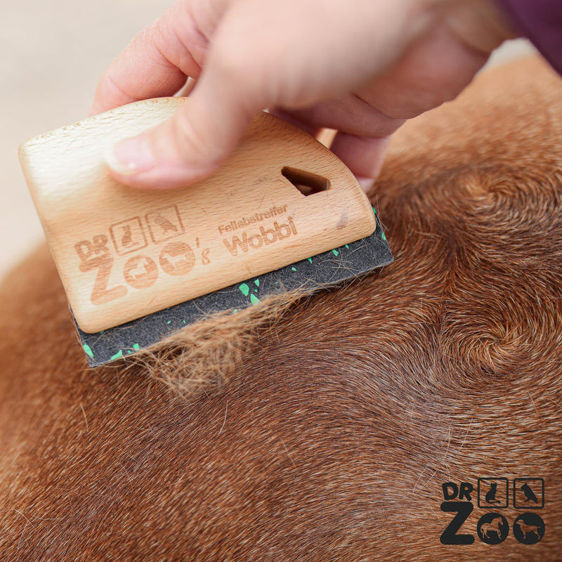 DR Zoo Noppi fur scraper for your horse or as a horse brush and accessories (wood, S - for small dogs and cats)