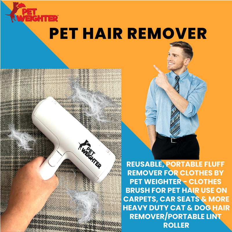 Efficient Pet Hair Remover - Pet Weighter Reusable lint Roller for Furniture, Couch, Carpet, car seat & Clothing - Portable Dog and Cat Fur Removal Tool, No More Sticky Rollers - PawsPlanet Australia