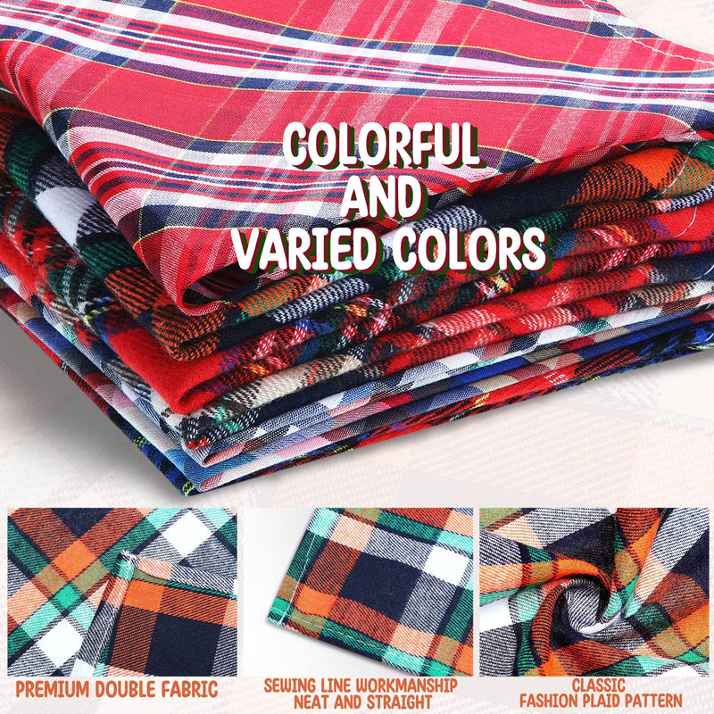 Tegeme 50 Pcs Christmas Triangle Pattern Dog Accessories - Washable Bandanas with Drool Guards for Small to Large Dogs. Boys & Girls, Christmas, Plaid - PawsPlanet Australia
