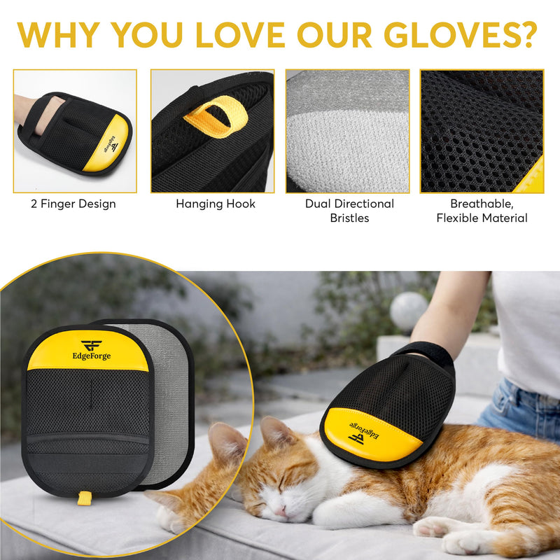 Pet Hair Removal Glove for Dogs & Cats - Reusable Electrostatic Magic Brush Glove - Lint Mitt for Furniture, Couch, Carpet, Clothing, Car Seat - Dog Hair Remover Tool 1 - PawsPlanet Australia