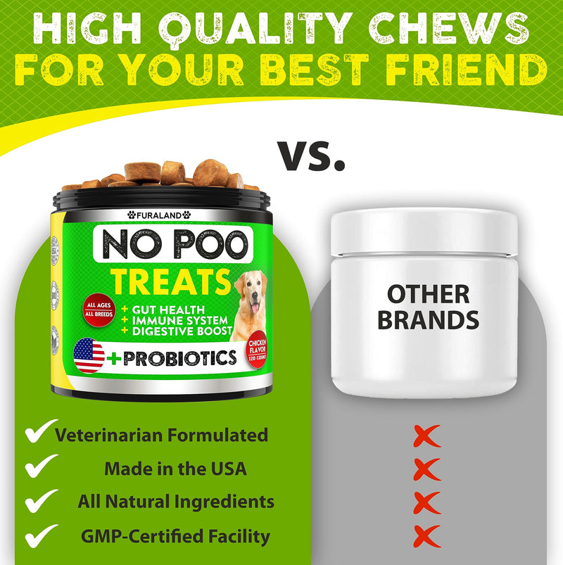 FURALAND No Poo Chews - Coprophagia Stool Eating Deterrent for Dogs - Made in USA - Stop Eating Poop for Dogs - Prevent Dog from Eating Poop - Probiotics & Enzymes - Forbid for Dogs Chew