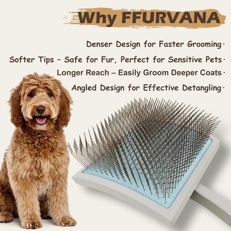 Slicker Brush for Dogs, for Golden Doodles with Long Hair, for Large Pet Dogs, Grooming Pet Hair, Cream White(Large) - PawsPlanet Australia