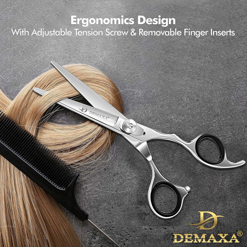 6.5" Premium Hair Scissors Professionally Sharp Barber Shears - High Carbon Steel Hair Cutting Scissors with Smooth Sharp Edge Blades - Hair Trimming Shears for women Salon & Personal Use Silver Premium Hair Scissors - PawsPlanet Australia
