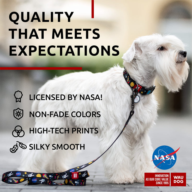 Nylon Dog Collar NASA 9" - 16" Neck/Nylon Dog Leash NASA - PawsPlanet Australia