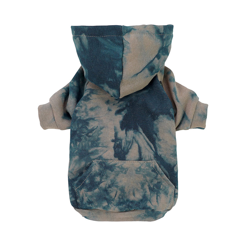 Fitwarm Tie Dye Dog Hoodie, Dog Clothes for Small Dogs Boy, Puppy Sweatshirt, Pet Outfit, French Bulldog Apparel, Dark Blue, Medium - PawsPlanet Australia