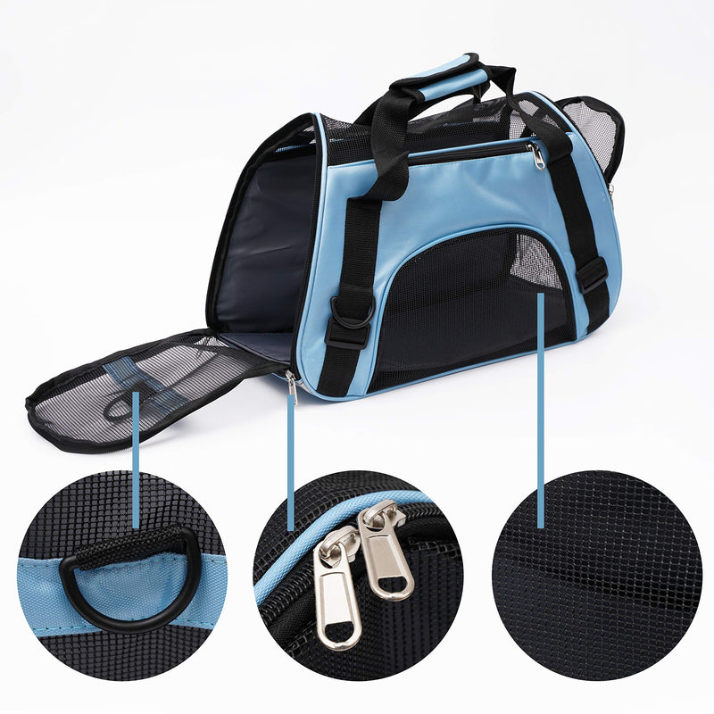 Pet Carrier Soft-Sided Carriers for Cat Carriers Dog Carrier for Small Medium Cats Dogs Puppies Pet Carrier Airline Approved Cat Dog Pet Travel Carrier (Small, Blue) Small-Blue