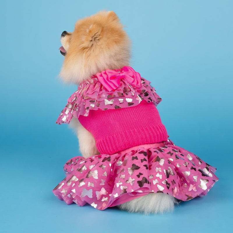 Doggy Parton Ruffle Sweater Skirt Set for Dogs - X-Large - PawsPlanet Australia