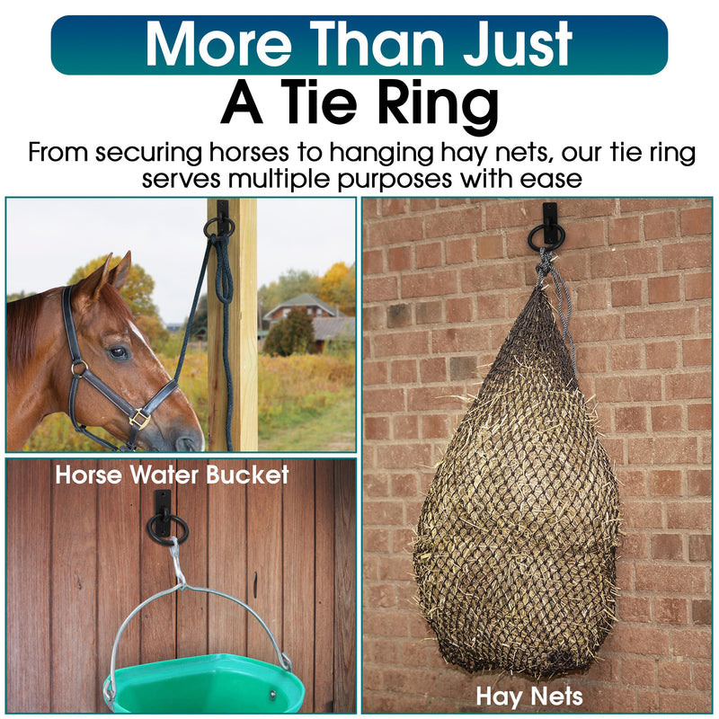 Horse Tie Ring - 2-3/8" inches Heavy-Duty Solid Steel Cross Tie Ring for Horses, Multi-Purpose Tie Down Horse Barn Supplies, Made in USA. - PawsPlanet Australia