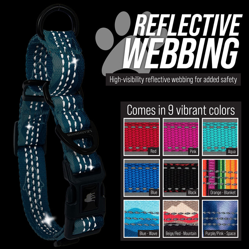 Leash Boss Martingale Collar for Dogs | Reflective Nylon Dog Collar for Large Dogs, Medium and Small Dogs | No Pull Pet Training Collar | Quick Release Buckle, Adjustable Pet Collar Medium-Large (16-19" Neck x 1" Wide) Orange - Blanket - PawsPlanet Australia