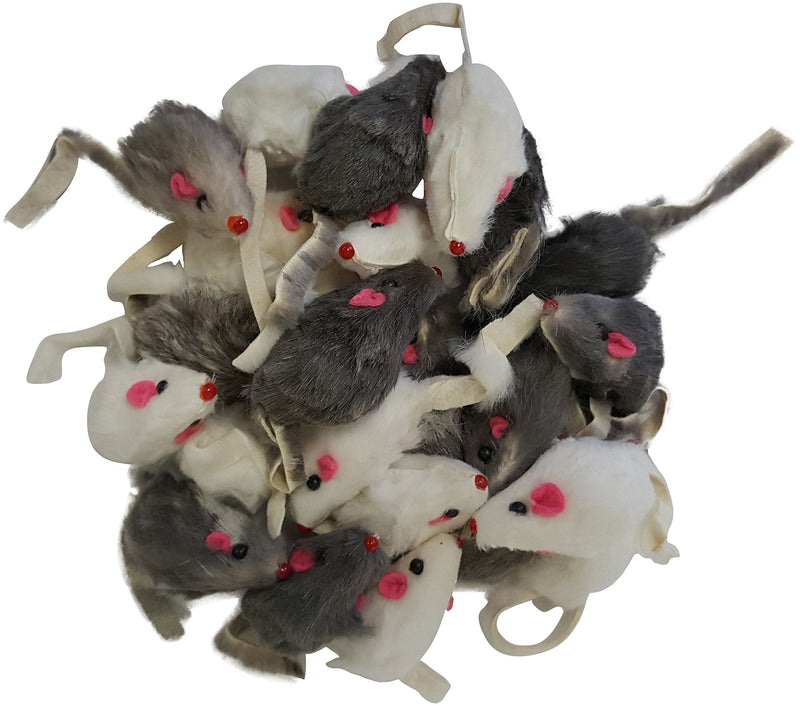 Real Rabbit Fur Mice Cat Toys 24-pack - PawsPlanet Australia