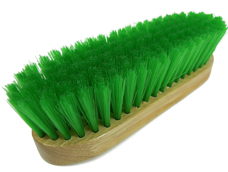 Intrepid International Bedford Horse Brush 9" - Nylon Bristles Brush with Wood Block for Horse Care and Horses Grooming Kit - Medium to Soft Bristles Green - PawsPlanet Australia