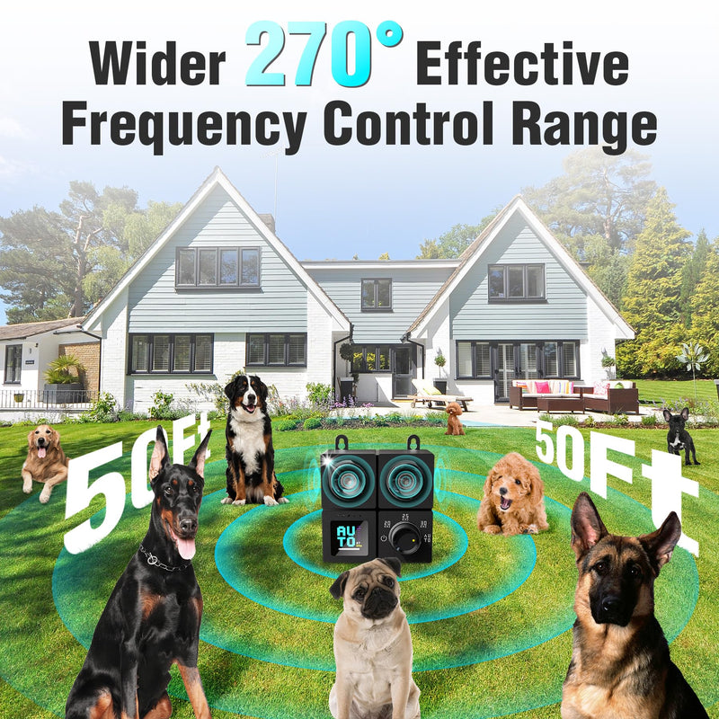 Anti Barking Device for Dogs, Ultrasonic Dog Bark Deterrent Devices with 4 Modes Up to 50ft (270°), Dog Barking Deterrent Devices, Bark Box, Barking Control Devices for Dog Training in Outdoor/Indoor Black - PawsPlanet Australia