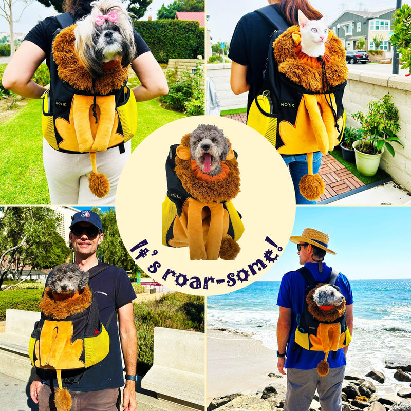 MORIK Lion's Den: Pet Backpack Carrier for Small Dogs and Cats Under 20 lbs. with Good Ventilation, Washable Mat, and Safety Strap, Ideal for Travel, Hiking, and Everyday Adventures (Large) Large - PawsPlanet Australia