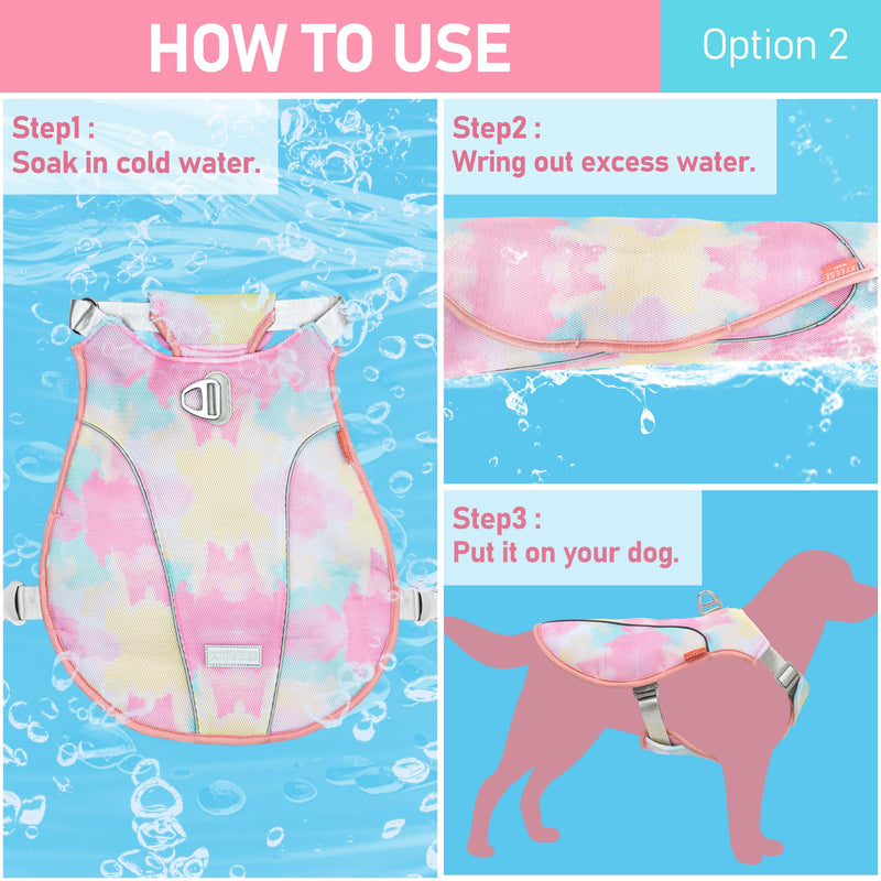 KYEESE Dog Cooling Vest Lightweight Jacket Pet Adjustable Straps Dog Cooling Shirt Cooling Vest for Dogs with D Ring UV Protection Reflective Stripe Pet T Shirt for Beach,Hiking,Walking,Pink,S Small (Pack of 1) Pink - PawsPlanet Australia