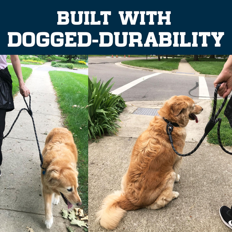 Double-Handle Rope Dog Leash with Locking Carabiner – Reflective Traffic Leash for Large, Medium, and Small Dogs – Heavy-Duty and Comfortable for Walking, Training, and Hiking (6 Feet) Royal Blue - PawsPlanet Australia