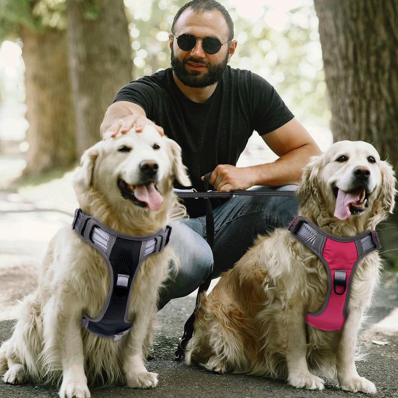 No Pull Dog Harness with Handle for Medium Large Dogs, Soft Padded Reflective Pet Vest for Puppy Training Walking - PawsPlanet Australia