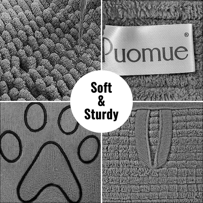 Microfiber Dog Towels for Drying Dogs, Super Absorbent, Soft and Quick Drying Pet Grooming Towel, 31Inch X 13Inch, Perfect Pets' Shower & Bath Supplies for Dog and Cat, Machine Washable, Grey - PawsPlanet Australia