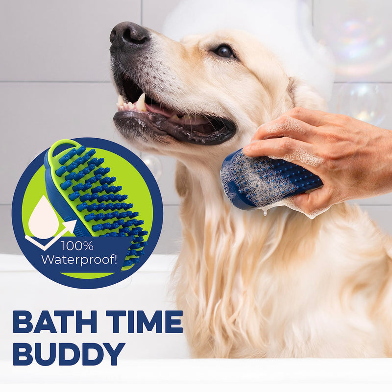 Bonza Cat and Dog Massage Brush, Easy to Clean Bath Brush with Removable Screen, Soft Silicone Bristles are Gentle Grooming on Your Pet, Curry Comb for Washing, Brushing for Medium to Long Haired Pets - PawsPlanet Australia