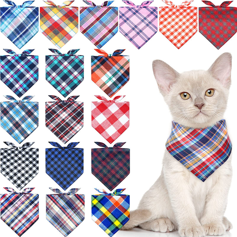 Tegeme 50 Pcs Christmas Triangle Pattern Dog Accessories - Washable Bandanas with Drool Guards for Small to Large Dogs. Boys & Girls, Christmas, Plaid - PawsPlanet Australia