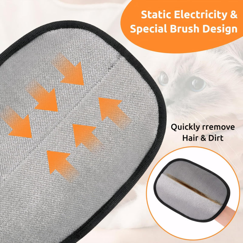 2 Pcs Pet Hair Remover Glove, Cat & Dog Reusable Electrostatic Gloves Pet Hair 2025 New Upgrade,Grooming Pet Hair Remover Tool, Reusable Quick De-Shedding Gloves for Couch、 Clothing、Carpet,、Car Seats - PawsPlanet Australia