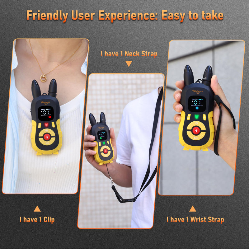 2025 New,Shock Collar for Dogs with 3300FT Remote (15-150lbs), Light for Night Walks, IP67 Waterproof, 124 Training Levels, Rechargeable Dog Training Collar, Dog Shock E-Collar for Large Medium Dogs Yellow - PawsPlanet Australia