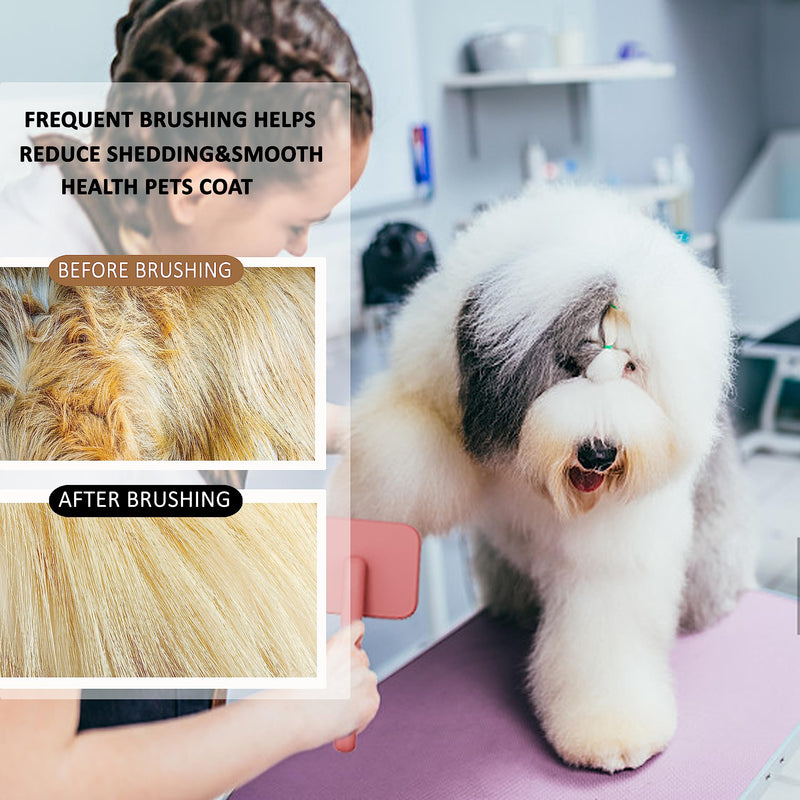 LBMBAIC Doodle Slicker Bursh With 25mm Long Soft Pin for Thick and Long Fur Medium and Large Size Dogs with 7.5INCHES Metal Grooming Comb for Dogs and Cats. - PawsPlanet Australia