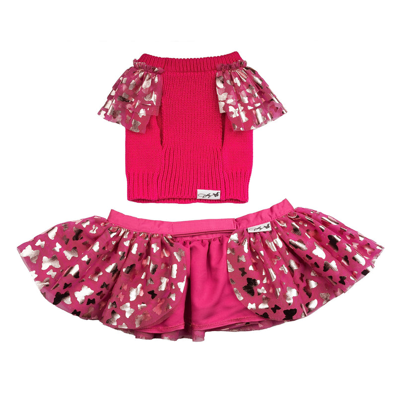 Doggy Parton Ruffle Sweater Skirt Set for Dogs - X-Large - PawsPlanet Australia