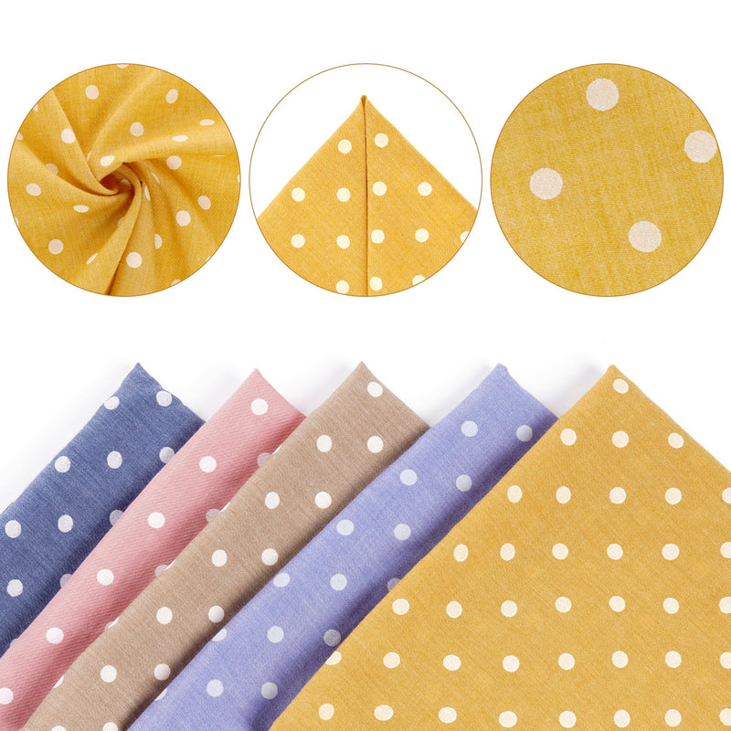 5 Pcs Puppy Cat Scarves Polka Dot Dog Bandana Cotton Fabric Pet Triangle Scarf for Dogs Cats Daily Handkerchief Accessories for Small Medium Large Puppies Cats, 5 Colors - PawsPlanet Australia