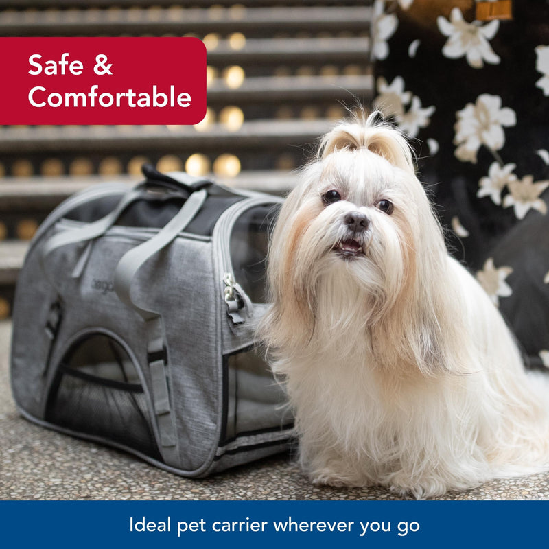 Coastal Pet Bergan Comfort Carrier - Breathable Travel Carrier for Dogs & Cats - Heather Grey, 16" x 8" x 11" - PawsPlanet Australia
