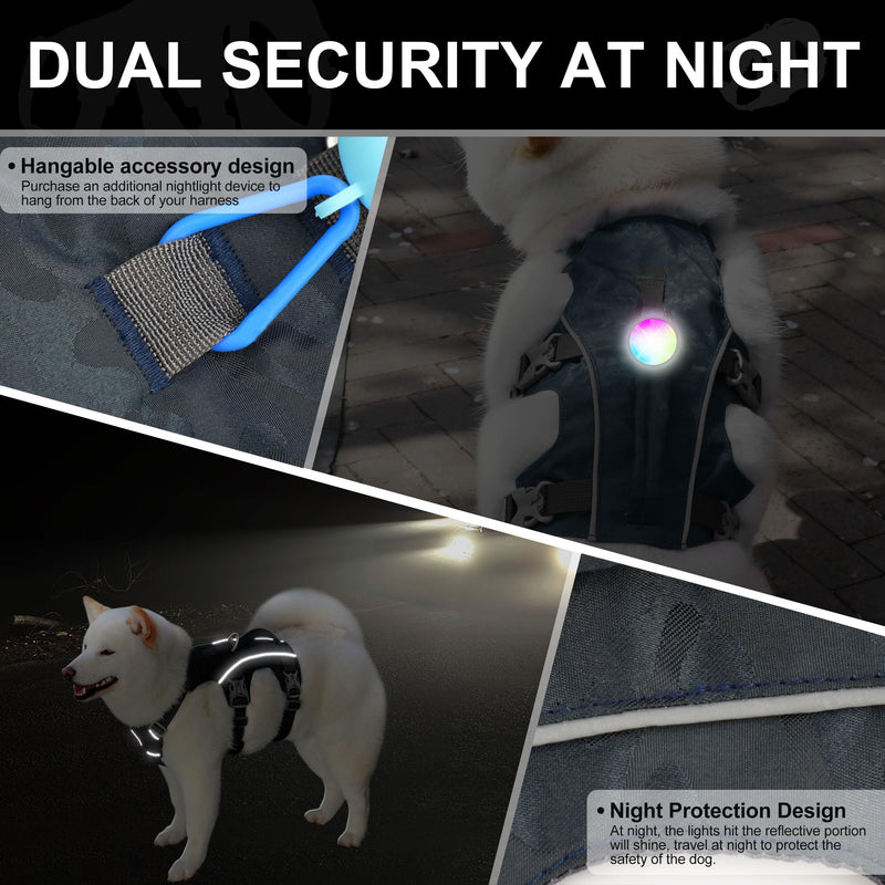 Escape Proof Dog Harness, Lightweight Full Body Pet Vest with Lift Handle and Leash Clip, Reflective Adjustable Small Dog Harness for Daily Walking(Grey,Chest:14-22") XS: Chest 14-22", Fit 8-12 lbs Grey - PawsPlanet Australia