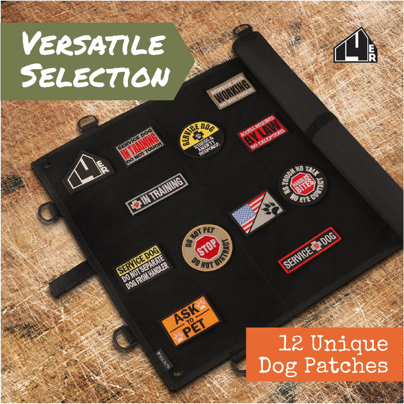 Service Dog Patches | Ask to Pet Service Dog in Training Patches for Vests, Collars and Harness (12-Pack) Regular Assorted - PawsPlanet Australia