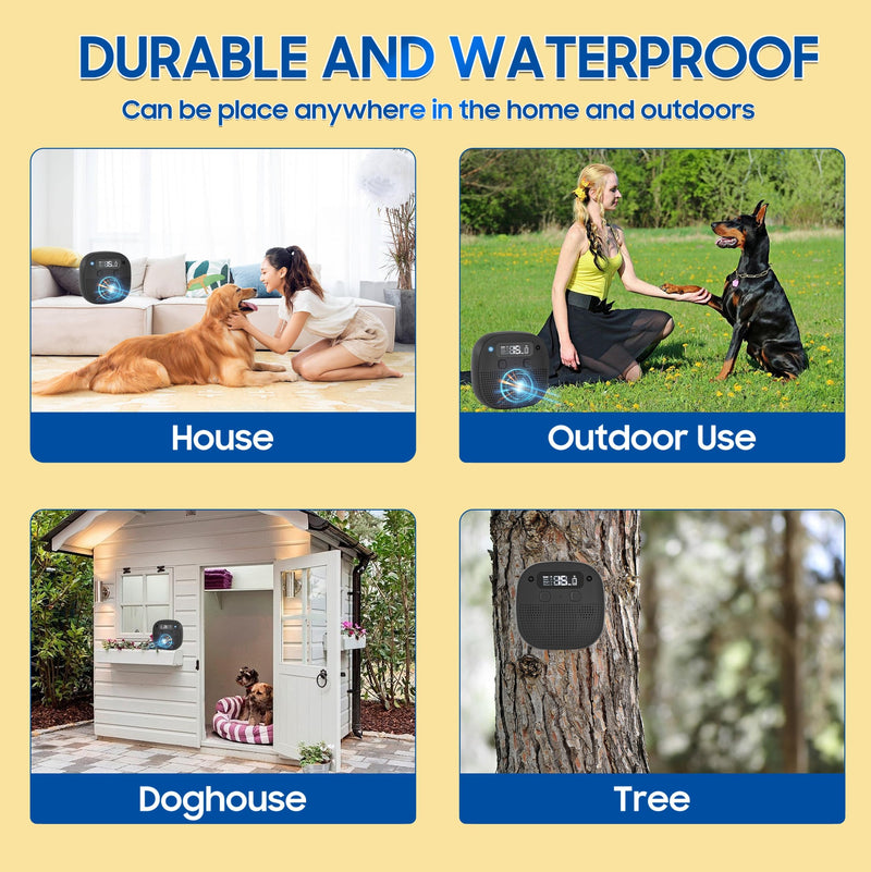 Tetra Ultrasonic Dog Bark Deterrent Devices, Rechargeable Anti Barking Device for Dogs with Sensor & 60ft Remote Control, Adjustable Bark Stopper Indoor Outdoor - PawsPlanet Australia