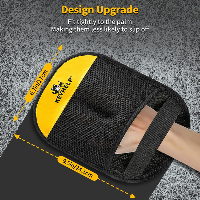 2PCS Pet Hair Removal Gloves for Dogs & Cats, Newly Upgraded Reusable Electrostatic Pet Hair Glove, Magic Brush Pet Hair Remover Tool for Clothing, Couch, Carpet, Car Seat 2PCS-BlackYellow - PawsPlanet Australia