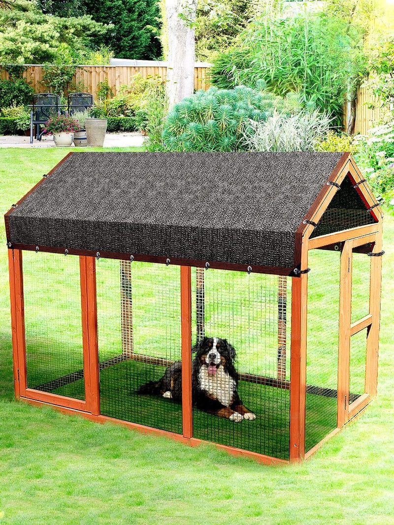 10 by 10 Feet Dog Kennel Cover Mesh Shade Panel with Grommets - Weather Guard Extra Large All Season Dog Run Cover & Roof - Fit for 10ft. X 10ft. Outdoor Cages and Large Pet 10x10Feet Black - PawsPlanet Australia